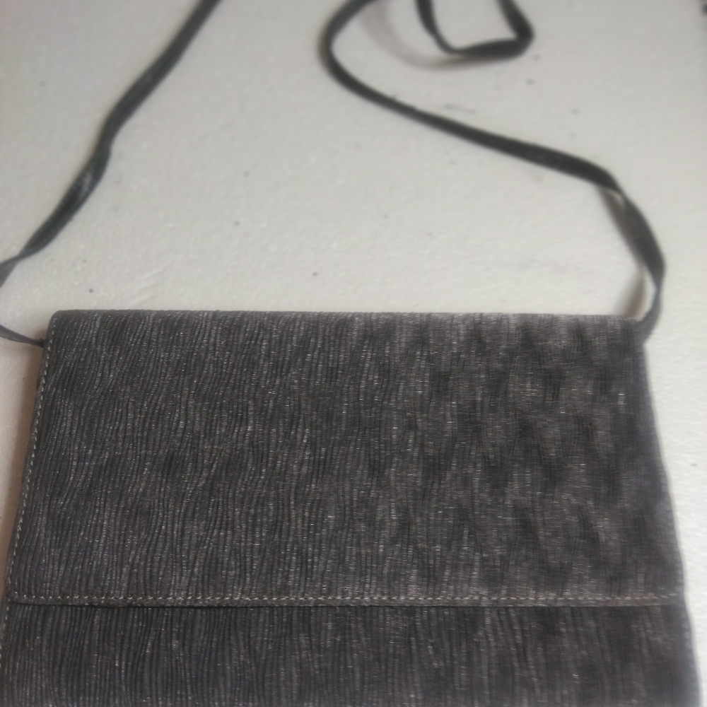 David Tate Black Shoulder Bag with Subtle Texture